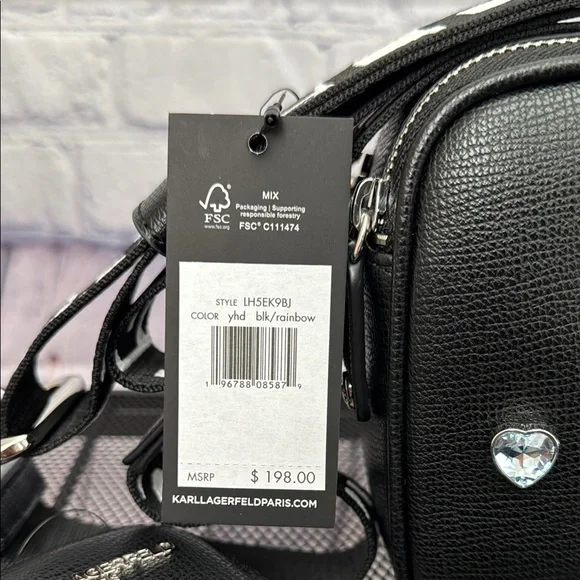 Karl Lagerfeld Black Crossbody Bag with Colorful Accents - Picture 3 of 13